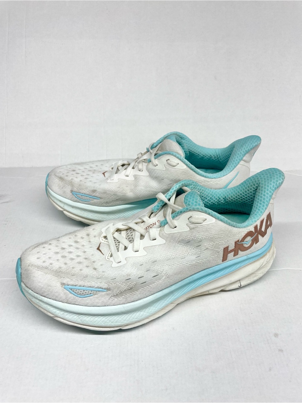Hoka One One Women's White & Aqua Running Shoes